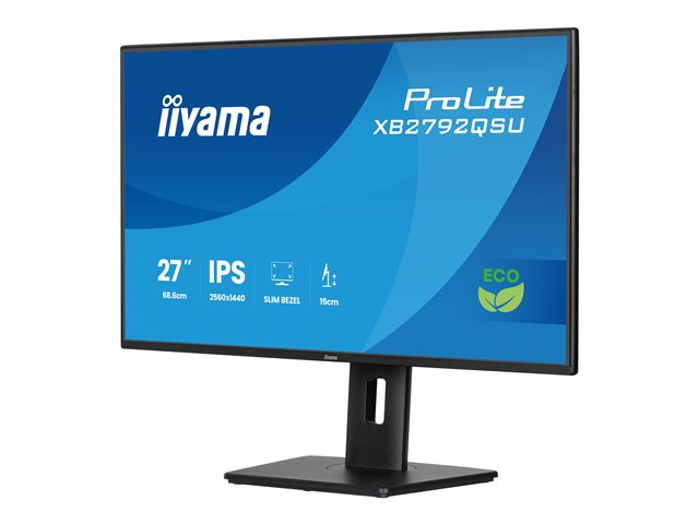27\"WIDE LCD, 2560 x 1440, 120 Hz IPS panel, LED Bl., Adaptive Sync, USB-Hub(2xOut v3.2), Pivot, Height Adjust.(15cm), 350 cd/m², 1500:1 Static Contrast, 80.000.000:1 ACR, Speakers, DisplayPort, HDMI , 3ms