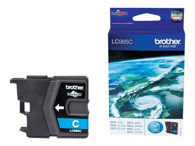 Brother LC985C - Cyan - original - ink cartridge - for Brother DCP-J125, DCP-J140, DCP-J315, DCP-J515, MFC-J220, MFC-J265, MFC-J410, MFC-J415