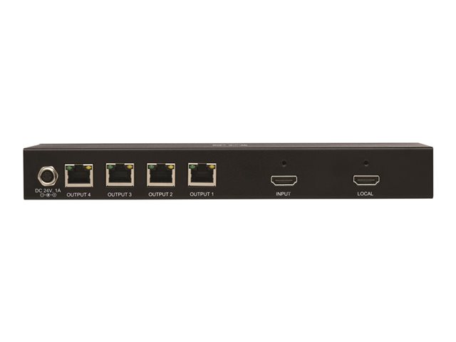 Eaton Tripp Lite Series HDMI over Cat6 Extender Kit, 4-Port Splitter/3x Pigtail Receivers - 4K 60 Hz, HDR, 4:4:4, PoC, 230 ft. (70.1 m), TAA - Video/audio extender - over CAT 6 - up to 70.1 m - TAA Compliant - for P/N: B127A-1P0-PH