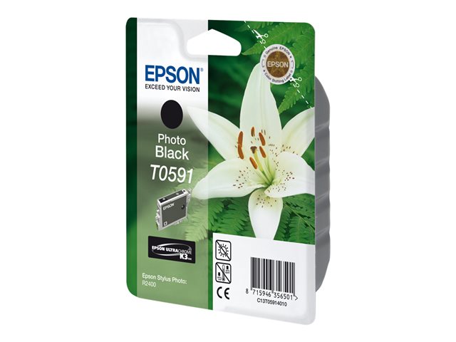 Epson T0591 - 13 ml - photo black - original - blister - ink cartridge - for Stylus Photo R2400