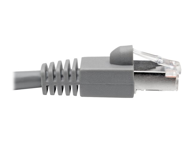 Cat6a 10G-Certified Snagless Shielded STP Ethernet Cable RJ45 M/M PoE Gray 10 ft. 3.05 m