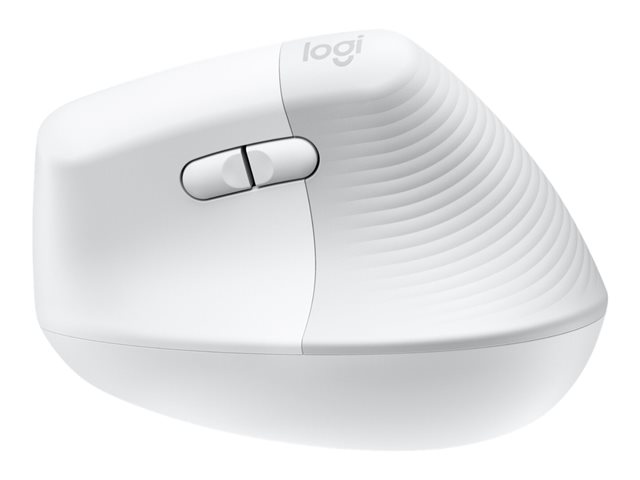 Logitech Lift for Mac - Vertical mouse - ergonomic - optical - 6 buttons - wireless - Bluetooth - Logitech Logi Bolt USB receiver - off-white - for Apple MacBook