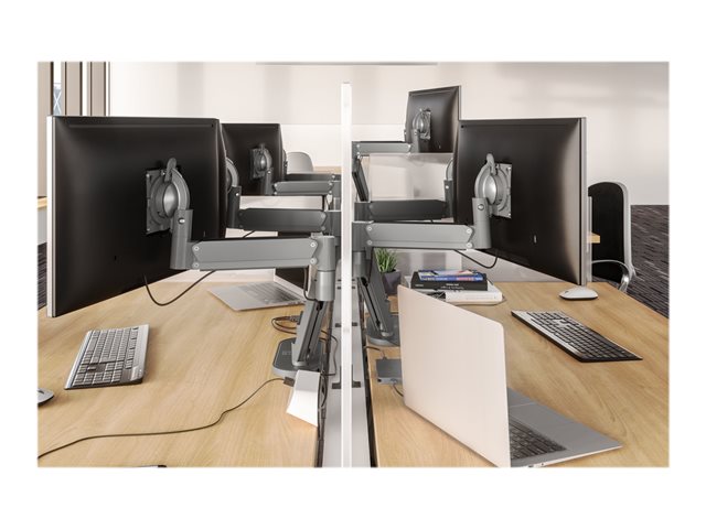 Chief Koncis Dual Monitor Desk Mount - For Displays 10-32\" - Silver - Mounting kit (dual arm, arm desk clamp base) - for 2 LCD displays - silver - screen size: up to 32\" - clamp mountable, grommet, desk-mountable