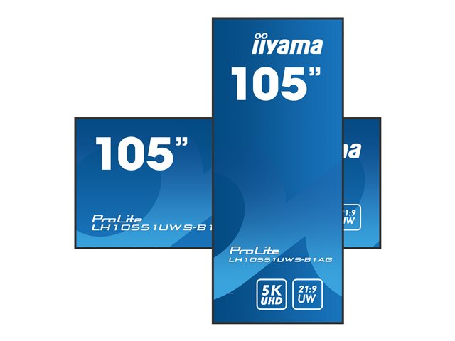 iiyama ProLite LH10551UWS-B1AG - 105\" Diagonal Class (104.7\" viewable) LED-backlit LCD display - digital signage - 5K UHD (2160p) 5120 x 2160 - black