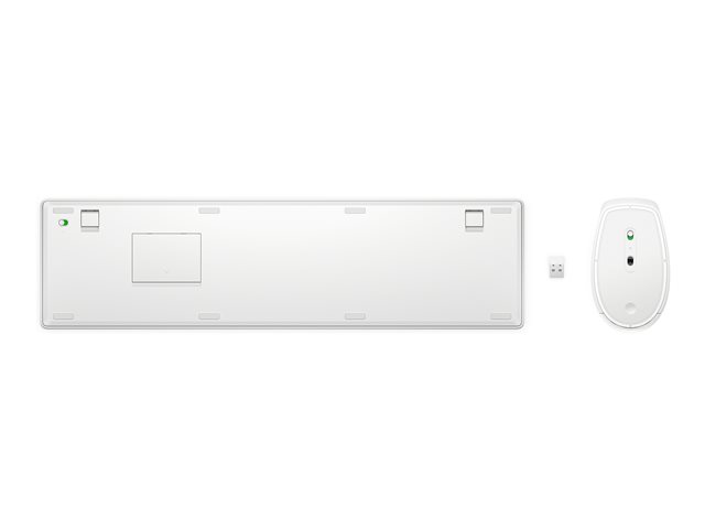HP 655 - Keyboard and mouse set - wireless - 2.4 GHz - AZERTY - Belgium - white