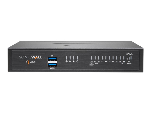 SonicWall TZ470 - Security appliance - 1GbE, 2.5GbE - NFR - desktop