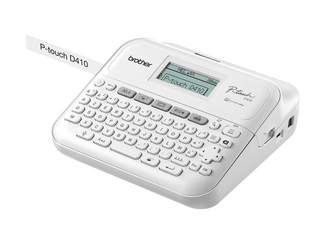 Brother P-Touch PT-D410 - Labelmaker - B/W - thermal transfer - 18 mm width - 180 dpi - up to 20 mm/sec - USB - cutter - mirror print, vertical print, 5 line printing, print preview, multi-copy printing