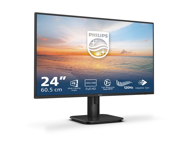 Philips 24E1N1100A - 1000 Series - LED monitor - 24\" (23.8\" viewable) - 1920 x 1080 Full HD (1080p) @ 100 Hz - IPS - 250 cd/m² - 1300:1 - 1 ms - HDMI, VGA - speakers - black