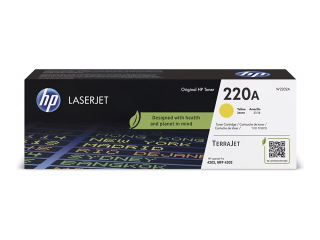 HP 220A - Yellow - original - LaserJet - toner cartridge (W2202A) - for Color LaserJet Pro MFP 4301, MFP 4303