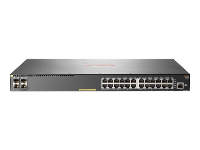 HPE Aruba 2930F 24G PoE+ 4SFP+ TAA - Switch - L3 - Managed - 24 x 10/100/1000 (PoE+) + 4 x 1 Gigabit / 10 Gigabit SFP+ (uplink) - rack-mountable - PoE+ (370 W) - TAA Compliant