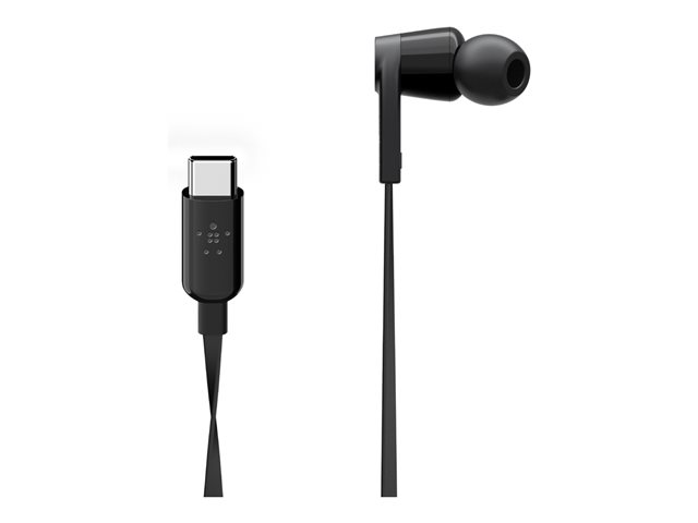 Belkin ROCKSTAR - Earphones with mic - in-ear - wired - USB-C - noise isolating - black