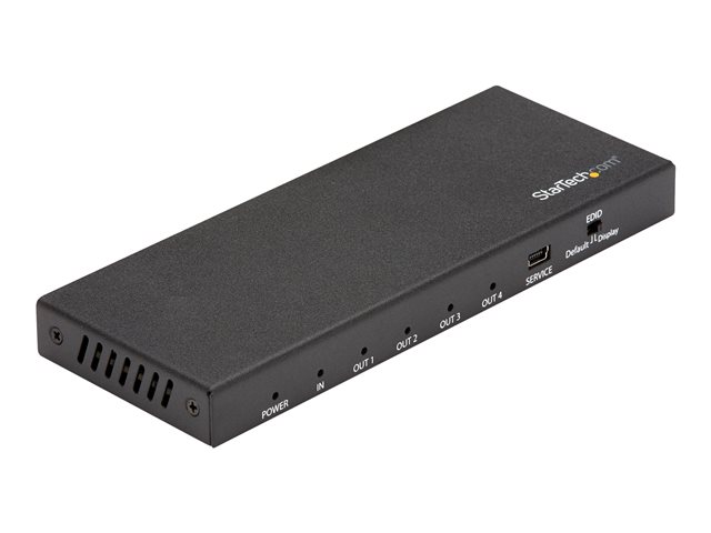 StarTech.com HDMI Splitter - 4-Port - 4K 60Hz - HDMI Splitter 1 In 4 Out - 4 Way HDMI Splitter - HDMI Port Splitter (ST124HD202) - Video/audio splitter - 4 x HDMI - desktop