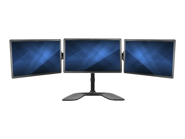 StarTech.com Triple Monitor Stand for VESA Mount Monitors up to 27\" - Steel (ARMBARTRIO2) - Stand (end caps, pole, base plate, crossbar, washers, screws, collar, 2 monitor arms, VESA mount bracket, 2 thumbscrews) - adjustable arm - for 3 monitors - plastic, aluminium, steel - black - screen size: 13\"-27\" - stand mountable - for P/N: DK30CH2DPPD, USB3DOCKH2DP
