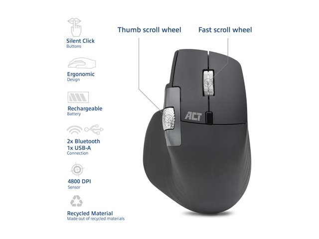 Draadloze bluetooth muis. 1 stk
