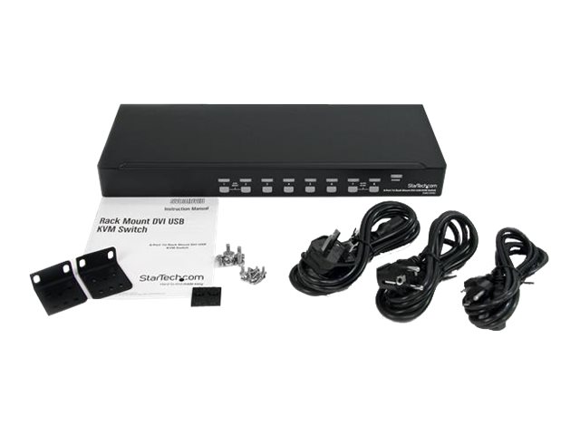 StarTech.com 8 Port 1U Rackmount DVI USB KVM Switch - USB DVI KVM Switch - DVI KVM Switch - USB KVM Switch (SV831DVIU) - KVM switch - 8 x KVM port(s) - 1 local user - rack-mountable - for P/N: RK12OD2, RK2537BKM, RK3236BKF, RK4236BKB, RK4242BK24, RK4242BK30, RKQMCAB12V2