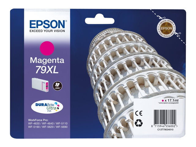 Epson 79XL - 17.1 ml - XL - magenta - original - ink cartridge - for WorkForce Pro WF-4630DWF, WF-4640DTWF, WF-5110DW, WF-5190DW, WF-5620DWF, WF-5690DWF