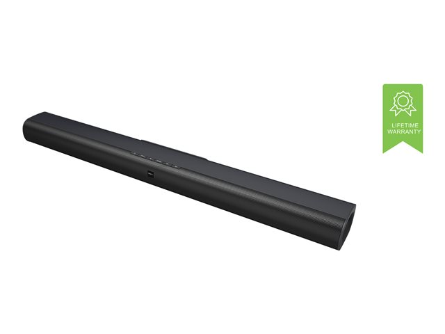 VISION Professional Active Soundbar - LIFETIME WARRANTY - 2 x 90w (Peak) / 2 x 50w (RMS) - RS-232 - HDMI 2 in 1 out, Bluetooth (can be renamed and have pin set), minijack input - Remote control - Brackets for wall or for hanging under flat-panel VESA mount - matte black