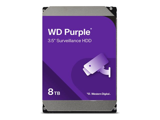 WD Purple WD85PURZ - Hard drive - 8 TB - internal - 3.5\" - SATA 6Gb/s - 5640 rpm - buffer: 256 MB