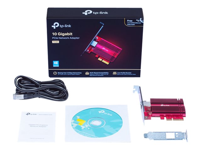 TP-Link TX401 - V1 - network adapter - PCIe 3.0 x4 low profile - 1/2.5/5/10GBase-T x 1
