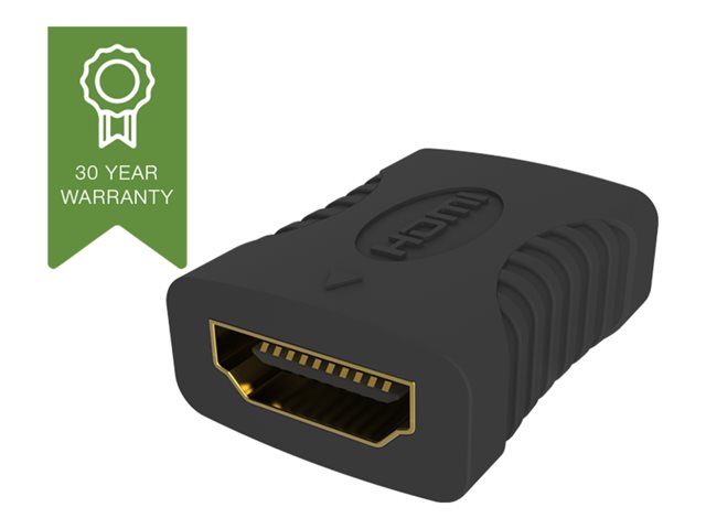 VISION Professional installation-grade HDMI to HDMI coupler - joins two HDMI cables together - 4K 60hz - HDMI (F) to HDMI (F) - 29 x 22 x 11mm - black