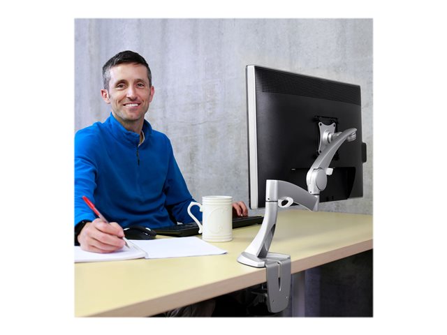 Ergotron Neo-Flex - Mounting kit (articulating arm, extension, base, desk clamp mount, grommet mount) - for LCD display - solid aluminium - silver - screen size: up to 24\"