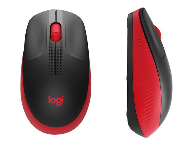 Logitech M190 - Mouse - optical - 3 buttons - wireless - USB wireless receiver - red