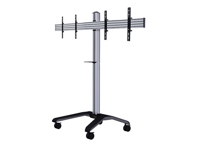 B-TECH System X BT8514 - Cart - for 2 flat panels - twin screen VC trolley - lockable - black - screen size: 39\"-46\" - mounting interface: up to 400 x 400 mm