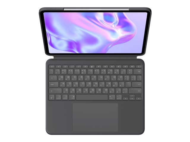 Logitech Combo Touch - Keyboard and folio case - with trackpad - backlit - Apple Smart connector - QWERTZ - Swiss - graphite - for Apple 11-inch iPad Pro (M4)