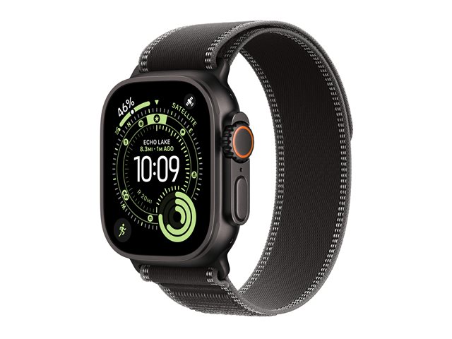Apple Watch Ultra 3 GPS + Cellular 49mm Black Titanium Case with Black/Charcoal Trail Loop - S/M