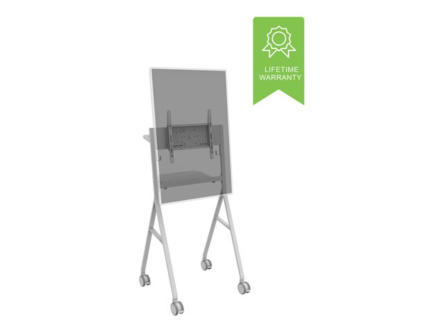 VISION Digital Flipchart Floor Stand - LIFETIME WARRANTY - fits display 50-55\" with VESA sizes up to 350 x 350 and 400 x 400 - laptop shelf - cable management - rotates portrait to landscape - large 100mm / 4\" wheels - SWL 45 kg / 99 lb - fits Microsoft Surface Hub 2 - white to match Samsung Flip