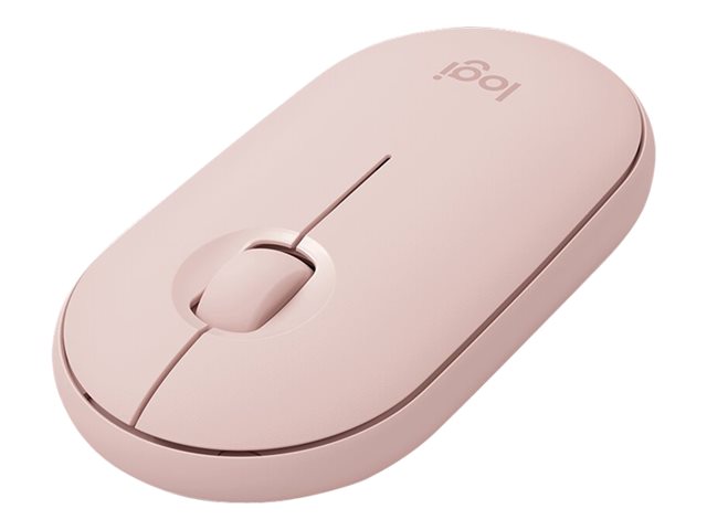 Logitech Pebble M350 - Mouse - optical - 3 buttons - wireless - 2.4 GHz, Bluetooth - USB wireless receiver - rose
