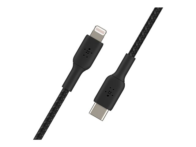 Belkin BoostCharge - Lightning cable - 24 pin USB-C male to Lightning male - 1 m - black - USB Power Delivery (18W)