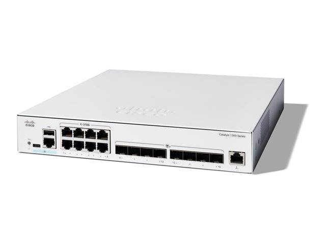Cisco Catalyst 1300-16XTS - Switch - L3 - smart - 8 x 10GBase-T + 8 x 10 Gigabit SFP+ - rack-mountable - remanufactured
