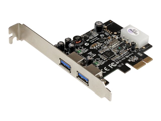 StarTech.com 2 Port PCI Express (PCIe) SuperSpeed USB 3.0 Card Adapter with UASP - LP4 Power - Dual Port USB 3 PCIe Controller (PEXUSB3S25) - USB adapter - PCIe - USB 3.0 x 2 - for P/N: CFASTRWU3, S251SMU33EP, ST103008U2C, ST53004U1C, ST7300U3M, ST93007U2C, UNI251BMU33