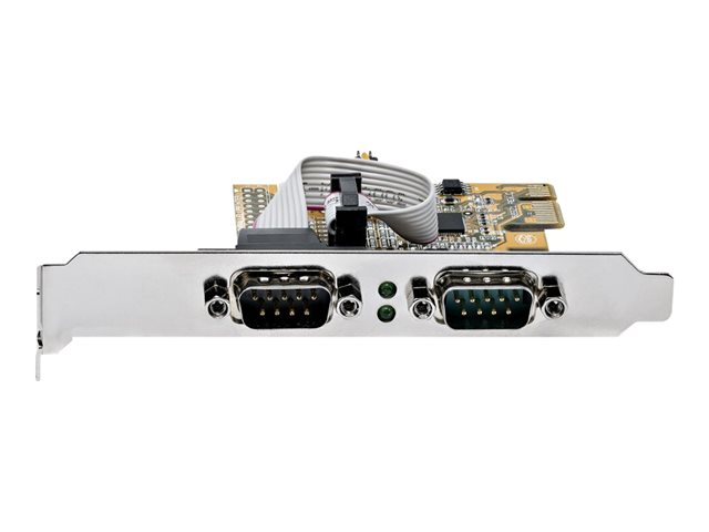 StarTech.com 2-Port PCI Express Serial Card, Dual Port PCIe to RS232 (DB9) Serial Interface Card, 16C1050 UART, Standard or Low Profile Brackets, COM Retention, For Windows & Linux - PCIe to Dual DB9 Card (21050-PC-SERIAL-LP) - Serial adapter - PCIe 2.0 low profile - RS-232 x 2 - yellow