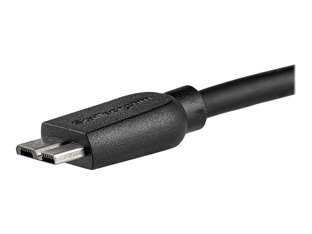 StarTech.com 2m 6ft Slim USB 3.0 A to Micro B Cable M/M - Mobile Charge Sync USB 3.0 Micro B Cable for Smartphones and Tablets (USB3AUB2MS) - USB cable - Micro-USB Type B (M) to USB Type A (M) - USB 3.0 - 2 m - molded - black - for P/N: BNDTBUSB3142, HBS304A24A, PEXUS313AC2V, PEXUSB311A1E, PEXUSB314A2V2, S251BMU3FP