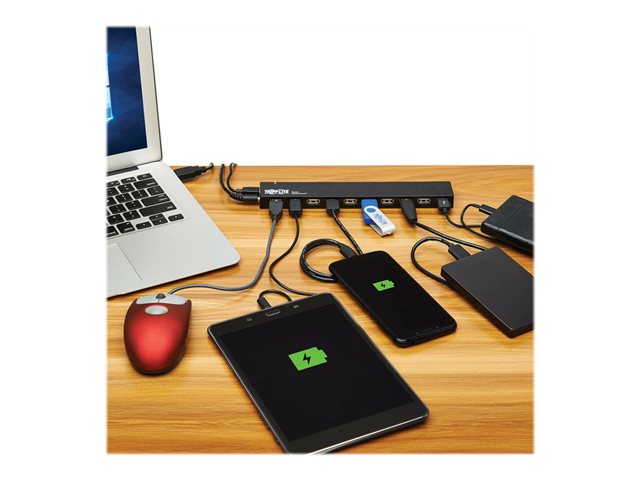 10-Port USB Hub with Power Supply and In