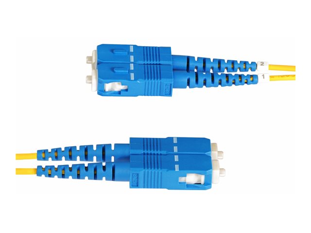 StarTech.com 3m (10ft) LC to SC (UPC) OS2 Single Mode Duplex Fiber Optic Cable, 9/125µm, Laser Optimized, 10G, Bend Insensitive, Low Insertion Loss - LSZH Fiber Patch Cord (SMLCSC-OS2-3M) - Patch cable - LC/UPC single-mode (M) to SC/UPC single-mode (