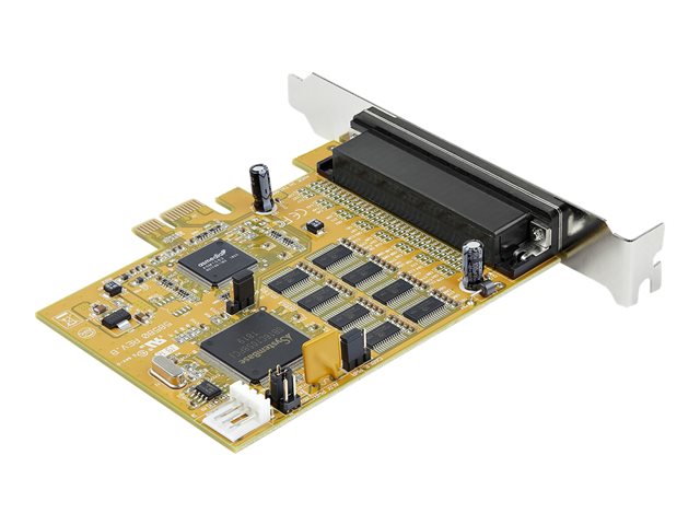 StarTech.com 8-Port PCI Express RS232 Serial Adapter Card, PCIe RS232 Serial Card, 16C1050 UART, Multiport Serial DB9 Controller/Expansion Card, 15kV ESD Protection, Windows & Linux - Up to 921.6 Kbps Baud - Serial adapter - PCIe - RS-232 x 8 - yellow - TAA Compliant