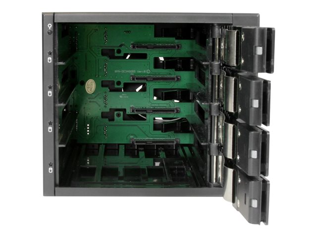 StarTech.com 4-Bay Mobile Rack Backplane - Trayless Hot Swap Mobile Rack Backplane for 3.5in SAS II/SATA III - 6 Gbps HDD (HSB4SATSASBA) - Storage mobile rack - 2.5\" - black