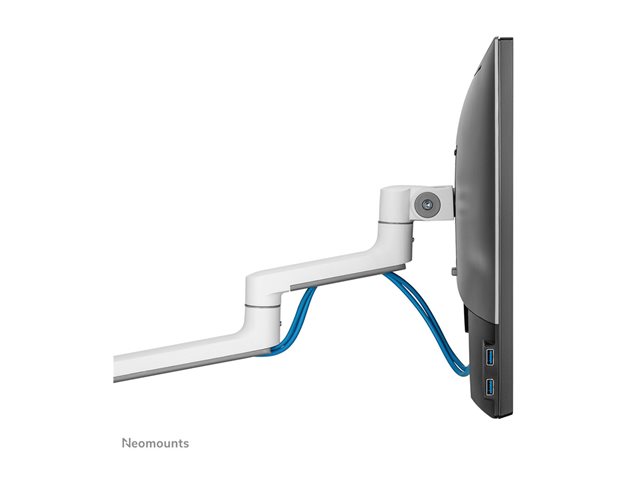 Neomounts DS60-425WH2 - Mounting kit (articulating arm) - full-motion - for 2 monitors - steel - white - screen size: 17\"-27\" - desk-mountable