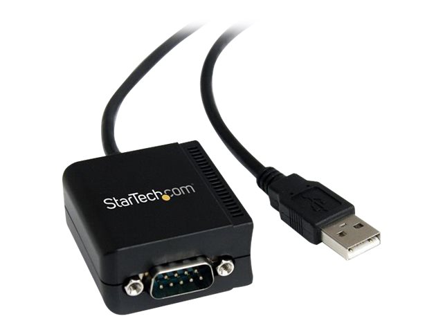 StarTech.com USB to Serial Adapter - Optical Isolation - USB Powered - FTDI USB to Serial Adapter - USB to RS232 Adapter Cable (ICUSB2321FIS) - Serial adapter - USB - RS-232 - black