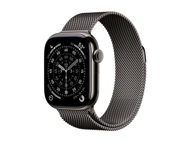 Apple Watch Series 11 GPS + Cellular 42mm Slate Titanium Case with Slate Milanese Loop