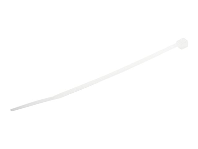 StarTech.com 10cm(4\") Cable Ties, 2mm(1/16\") wide, 22mm(7/8\") Bundle Diameter, 8kg(18lb) Tensile Strength, Nylon Self Locking Zip Ties with Curved Tip, 94V-2/UL Listed, 1000 Pack, White - Nylon 66 Plastic - TAA (CBMZT4NK) - Cable tie - 10.16 cm - whi