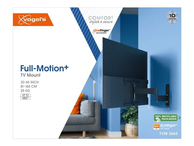 Vogel's Comfort TVM 3465 - Mounting kit (articulating arm, interface bar, wall mount) - full-motion - for OLED display - aluminium - black - screen size: 32\"-65\" - wall-mountable