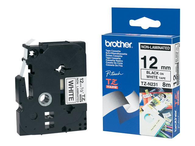Brother TZe-N231 - Black on white - Roll (1.2 cm x 8 m) 1 cassette(s) non-laminated tape - for Brother PT-D600, H110, P-Touch PT-1005, 1010, D210, D450, E310, E550, H110, P900, P950