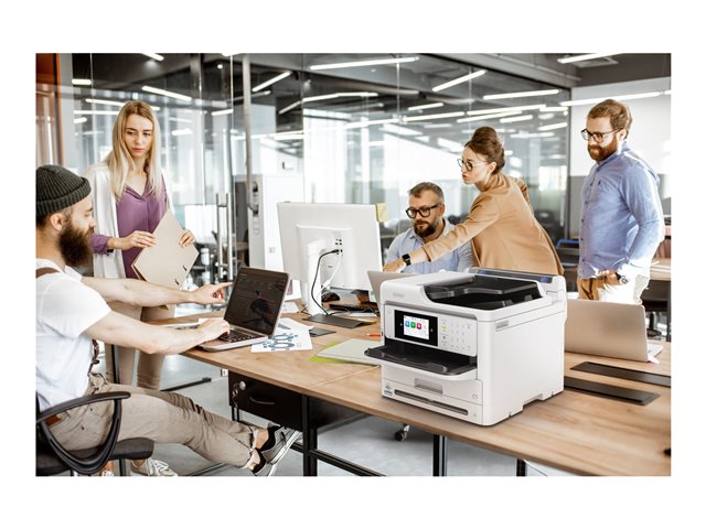 Epson WorkForce Pro WF-M5899DWF - Multifunction printer - B/W - ink-jet - 216 x 297 mm (original) - A4/Legal (media) - up to 25 ppm (printing) - 330 sheets - 33.6 Kbps - USB 2.0, Gigabit LAN, Wi-Fi(ac)