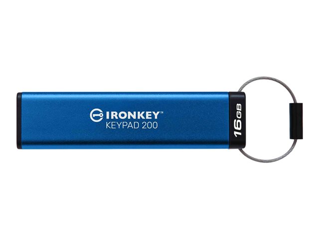 Kingston IronKey Keypad 200 - USB flash drive - encrypted - 16 GB - USB 3.2 Gen 1