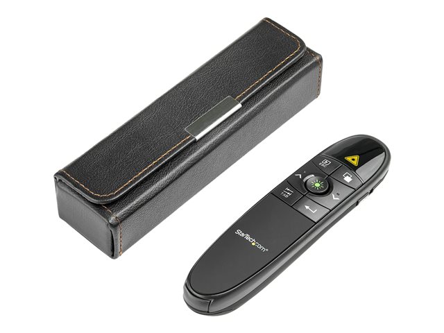 StarTech.com Wireless Presentation Remote with Green Laser Pointer - 90 ft. (27 m) - USB Presentation Clicker for Mac and Windows (PRESREMOTEG) - Presentation remote control - RF - black