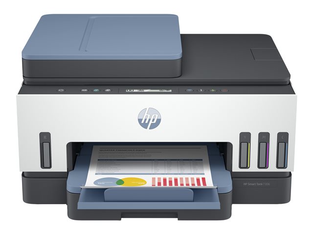 HP Smart Tank 7306 All-in-One - Multifunction printer - colour - ink-jet - refillable - Letter A (216 x 279 mm)/A4 (210 x 297 mm) (original) - A4/Legal (media) - up to 13 ppm (copying) - up to 15 ppm (printing) - 250 sheets - USB 2.0, Wi-Fi(n), Bluetooth